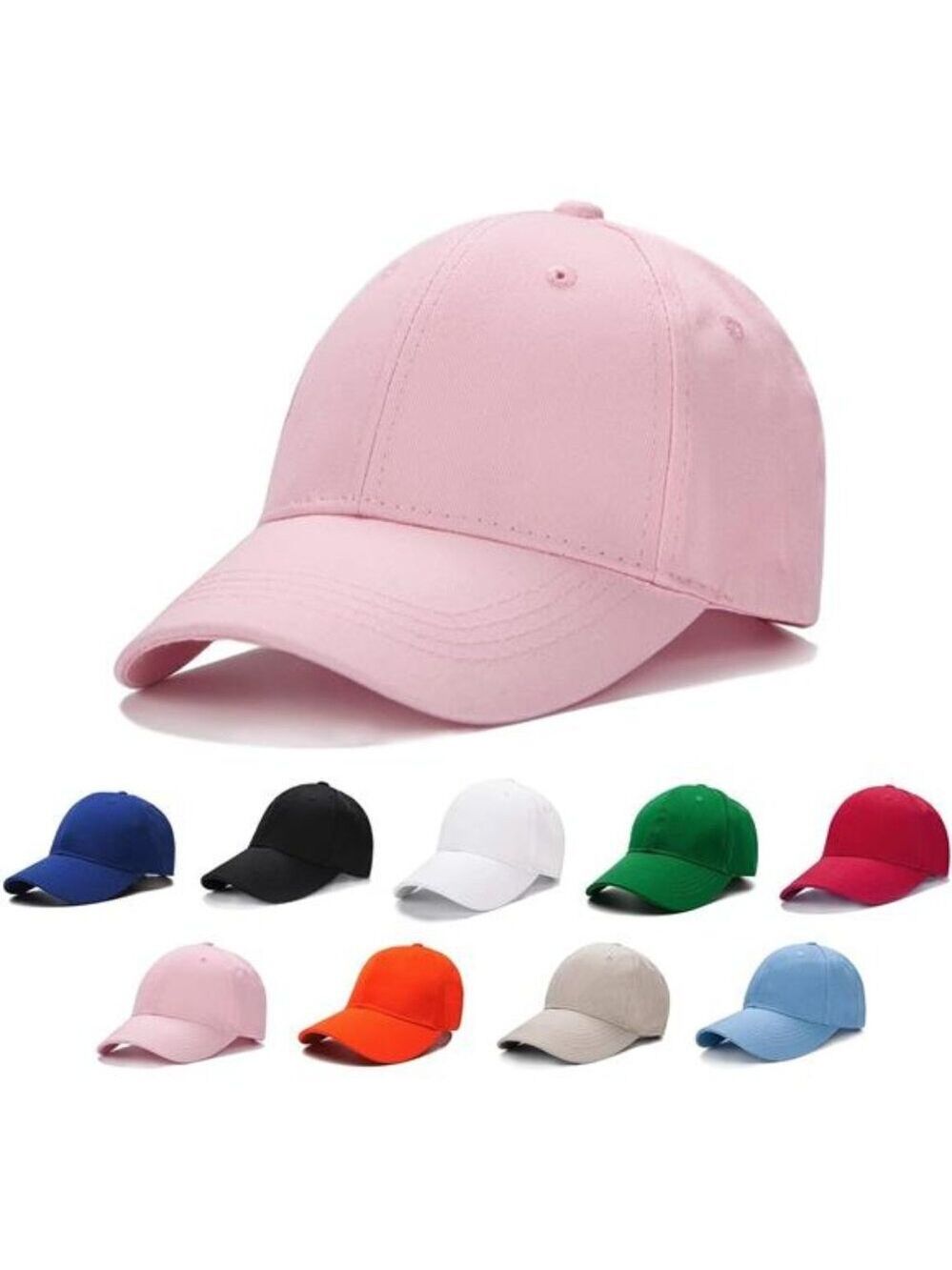 Kids Baseball Cap Adjustable Toddler Boys Girls Cotton Golf Sun Hat Plain Hat